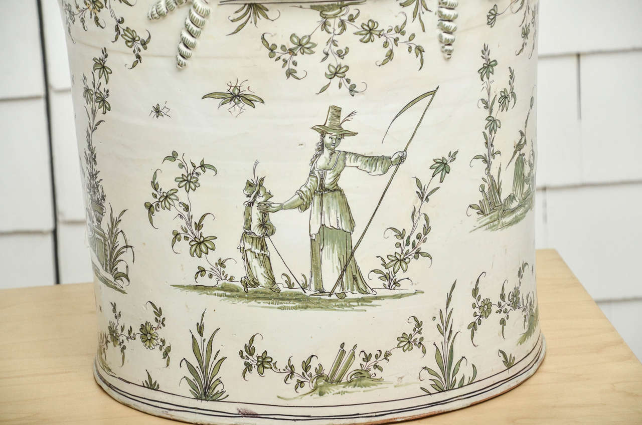 18th Century and Earlier Exceptionally Large 18th Century Moustiers Faience Jardiniere